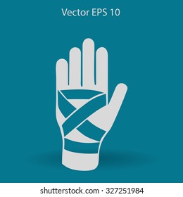 Hand bandaging vector illustration