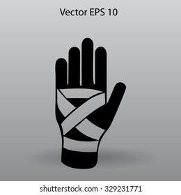 Hand bandaging vector illustration