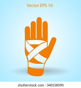 Hand bandaging vector illustration