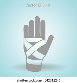 Hand bandaging vector illustration