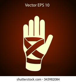 Hand bandaging vector illustration
