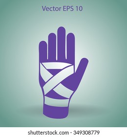 Hand bandaging vector illustration