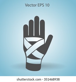 Hand bandaging vector illustration