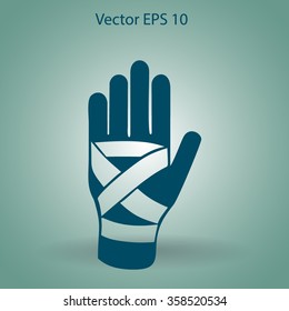 Hand bandaging vector illustration