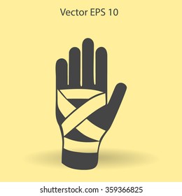 Hand bandaging vector illustration