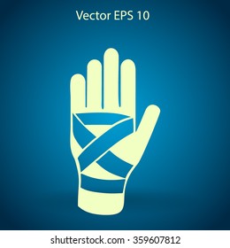 Hand bandaging vector illustration