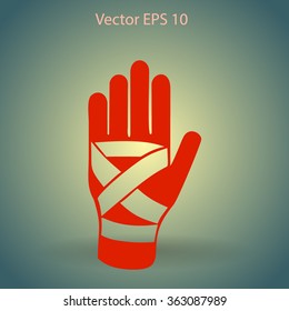 Hand bandaging vector illustration