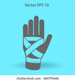 Hand bandaging vector illustration