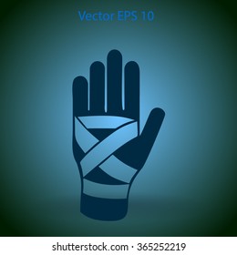 Hand bandaging vector illustration