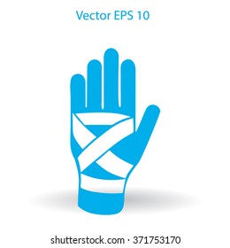 Hand bandaging vector illustration