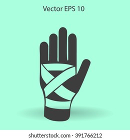 Hand bandaging vector illustration