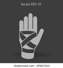 Hand bandaging vector illustration