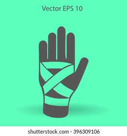 Hand bandaging vector illustration