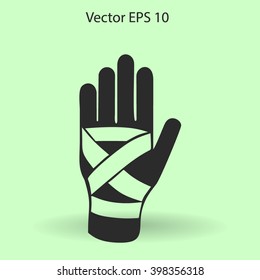 Hand bandaging vector illustration