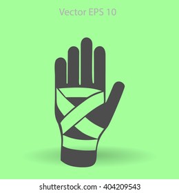 Hand bandaging vector illustration