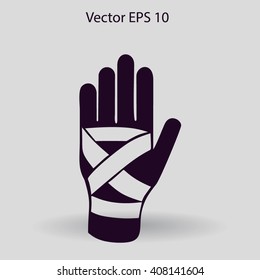Hand bandaging vector illustration