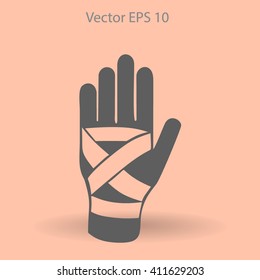 Hand bandaging vector illustration