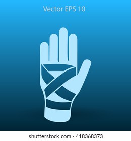 Hand bandaging vector illustration