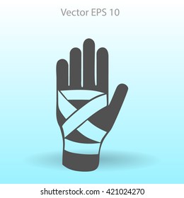 Hand bandaging vector illustration