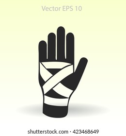 Hand bandaging vector illustration