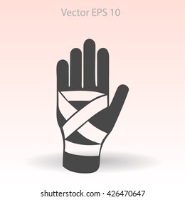 Hand bandaging vector illustration