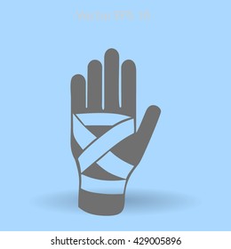 Hand bandaging vector illustration