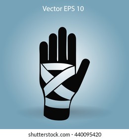 Hand bandaging vector illustration