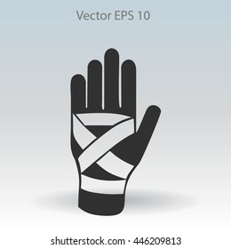 Hand bandaging vector illustration