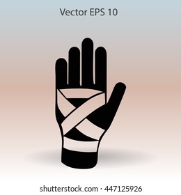 Hand bandaging vector illustration