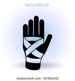 Hand bandaging vector illustration
