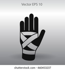 Hand bandaging vector illustration