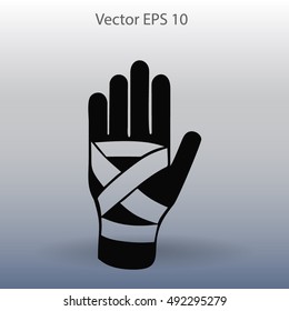 Hand bandaging vector illustration