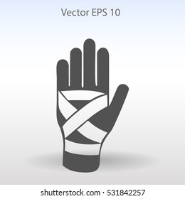 Hand bandaging vector illustration