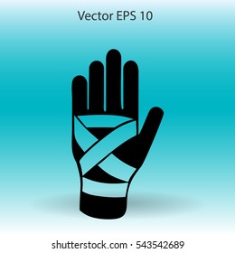 Hand bandaging vector illustration