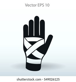 Hand bandaging vector illustration
