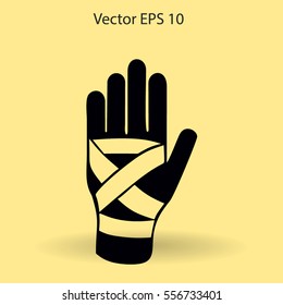 Hand bandaging vector illustration