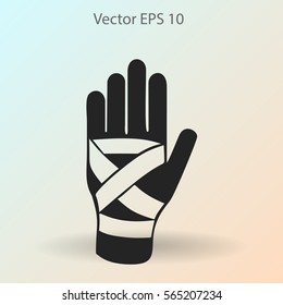 Hand bandaging vector illustration
