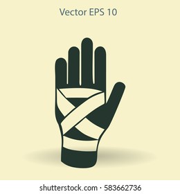 Hand bandaging vector illustration