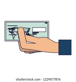 hand with bank check