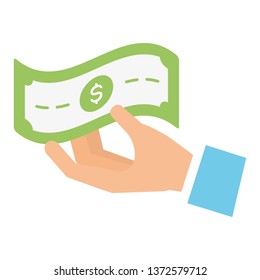 hand with banknote money