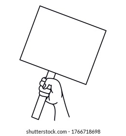 hand with banner board design, Manifestation protest and demonstration theme Vector illustration