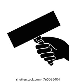 hand with banner icon