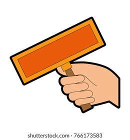hand with banner icon