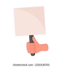 Hand mit Banner-Protestsymbol