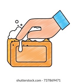 hand with bar soap