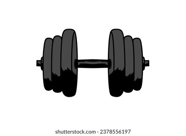 hand barbell silhouette vector, fitness.