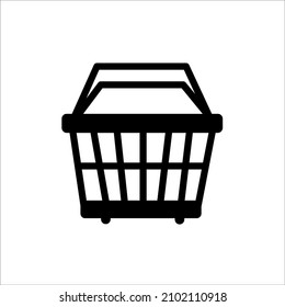 Hand basket vector icon on a white background.