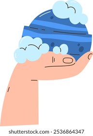 Mão Com Banho Ilustração Vetor Bomba