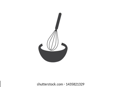 hand beater for egg mixing icon with bowel icon