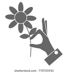 hand with beautiful flower